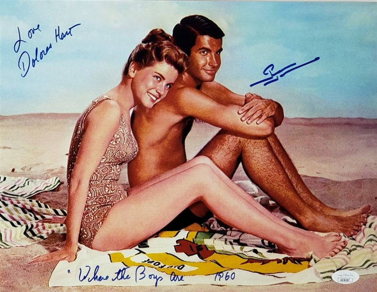 George Hamilton & Dolores Hart Signed (JSA COA) "Where the Boys Are 1960" & "Love" 11x14 Photo