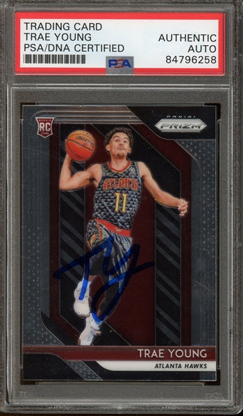 Trae Young Signed 2018 Panini Prizm #78 (PSA/DNA Encapsulated) - Rookie Card