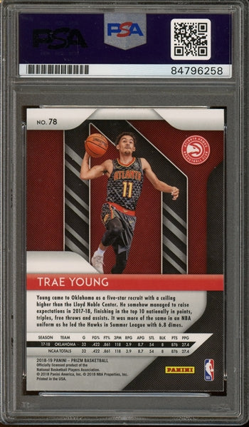 Trae Young Signed 2018 Panini Prizm #78 (PSA/DNA Encapsulated) - Rookie Card