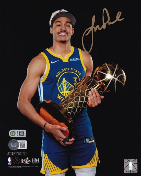 Jordan Poole Signed Warriors 8x10 Photo (Beckett Witness Certified & USA SM COA)