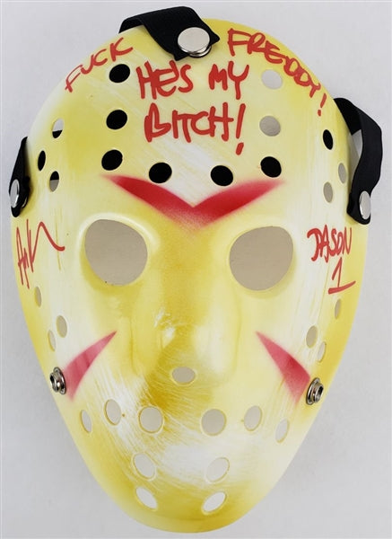 Ari Lehman "F*** Freddy He's My B**** - Jason 1" Signed (JSA Witness COA) Friday the 13th Mask