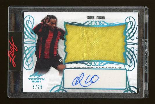 Ronaldinho 2021 Leaf Trinity Autograph Relic #PA-R1 - Serially Numbered #8 of 25