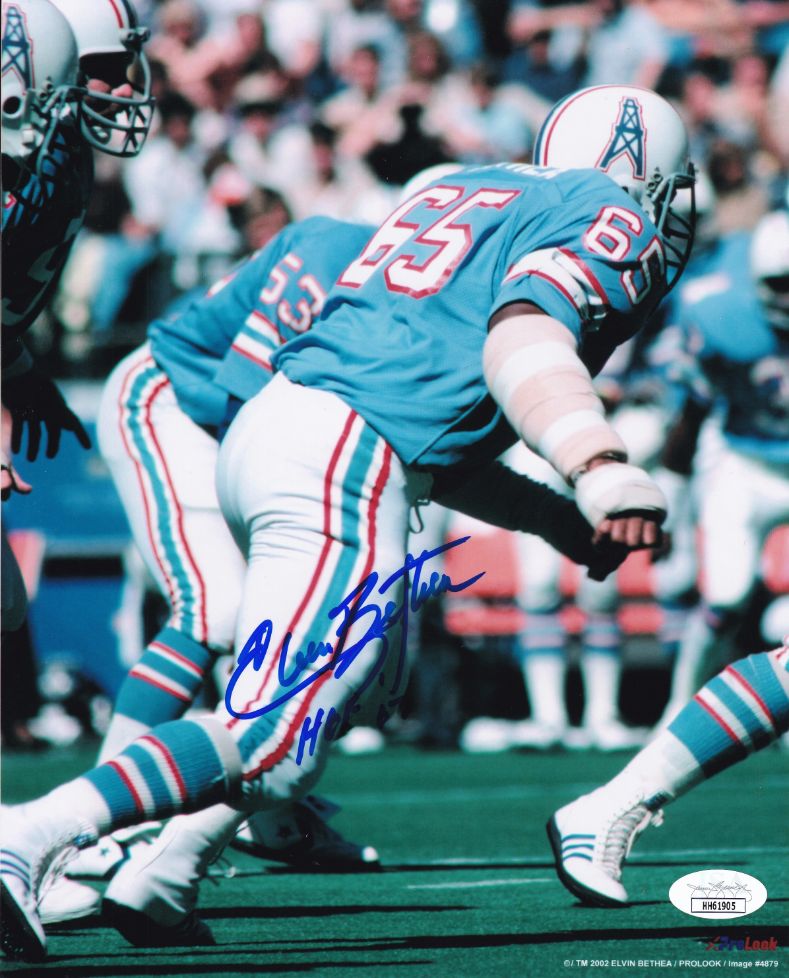 Elvin Bethea "HOF 03" Signed (JSA COA) Houston Oilers 8x10 Photo