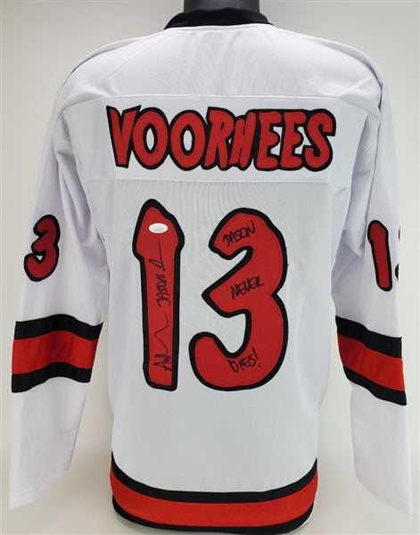 Ari Lehman "Jason Never Dies! Jason 1" Signed (JSA COA) Jason Voorhees Hockey Jersey