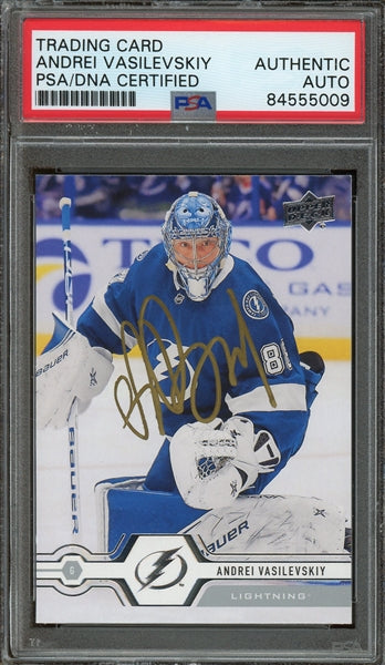 Andrei Vasilevskiy Signed 2019 Upper Deck Series 2 #272 (PSA/DNA Encapsulated)