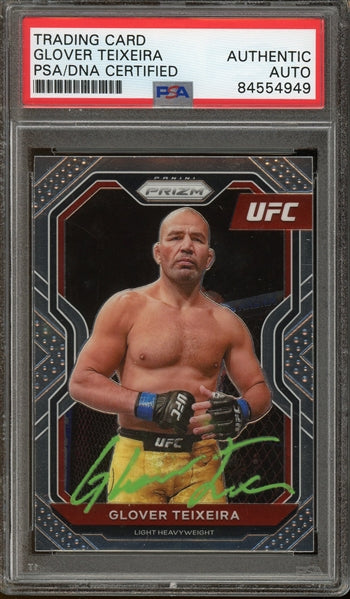 Glover Teixiera Signed 2021 Panini Prizm UFC Card #82- PSA Authentic