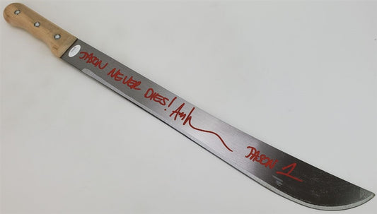 Ari Lehman "Jason Never Dies! - Jason 1" Signed (JSA Witness COA) 25 Inch Steel Machete