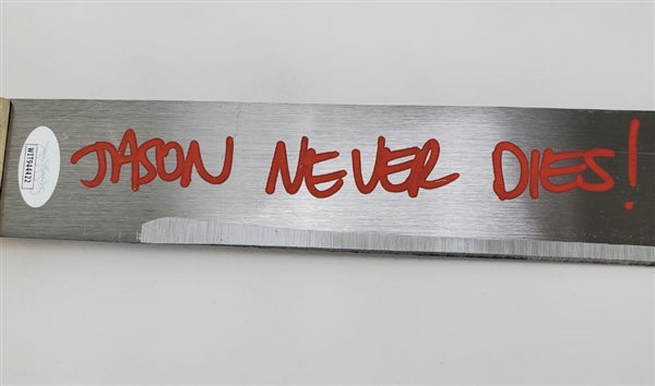 Ari Lehman "Jason Never Dies! - Jason 1" Signed (JSA Witness COA) 25 Inch Steel Machete