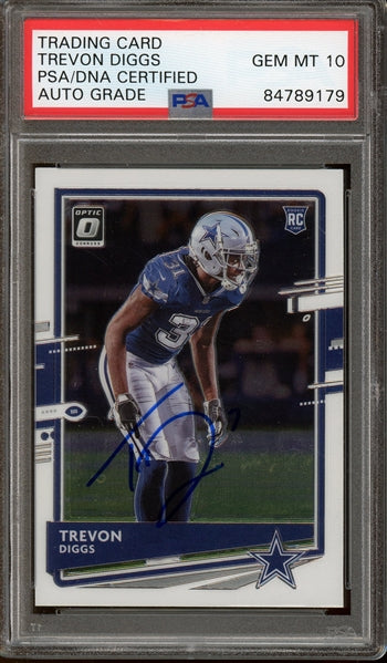 Trevon Diggs Signed 2020 Panini Donruss Optic #110- Autograph Graded PSA 10 - Rookie Card