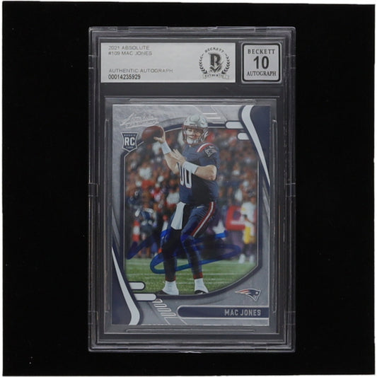 Mac Jones Signed 2021 Absolute #109 RC - Autograph Graded (BGS) 10 | Rookie Card