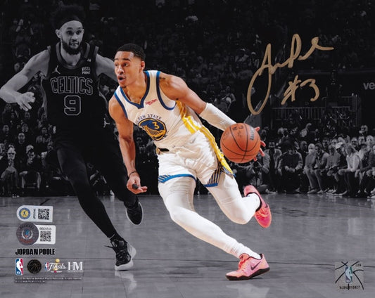 Jordan Poole Signed Golden State Warriors 8x10 Photo (Beckett Witness Certified & USA SM COA)