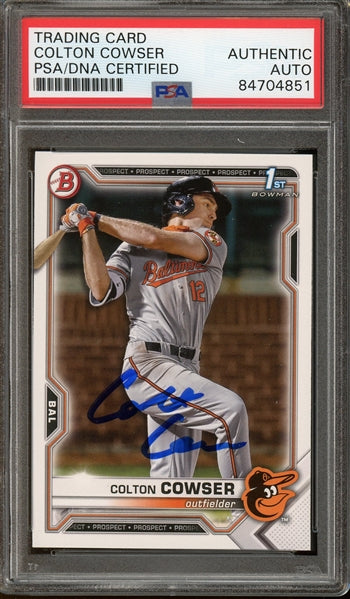 Colton Cowser Signed 2021 Bowman Draft 1st Bowman #BD-166 (PSA/DNA Encapsulated) - Rookie Card