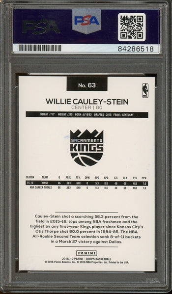 Willie Cauley-Stein Signed 2016 Panini Hoops #63 (PSA/DNA Encapsulated)