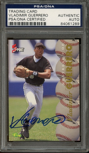 Vladimir Guerrero Signed 1995 Classic 5-Sport #115- PSA/DNA Authentic - Rookie Card