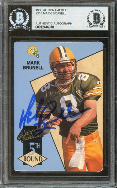 Mark Brunell Signed 1993 Action Packed  #218- BAS Authentic - Rookie Card