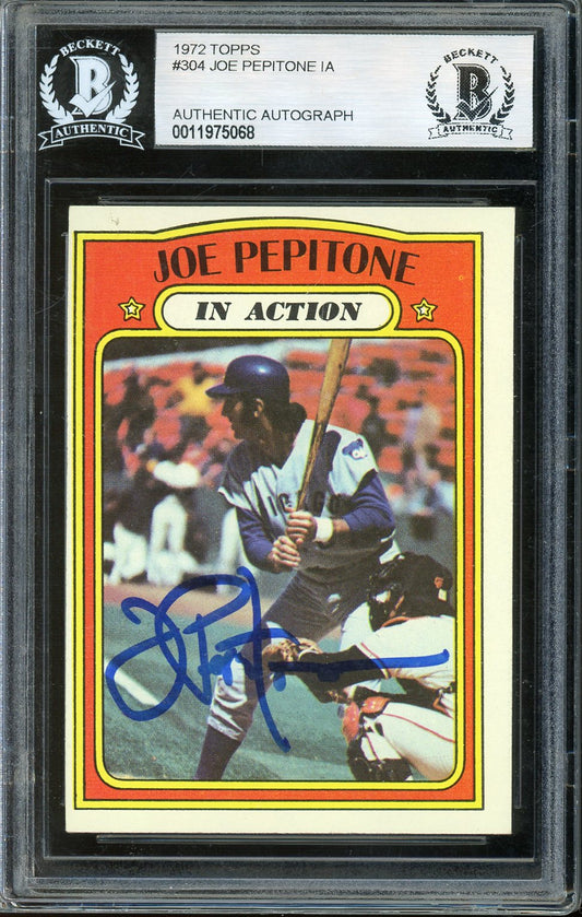Joe Pepitone Signed 1972 Topps In Action #304- BAS Authentic