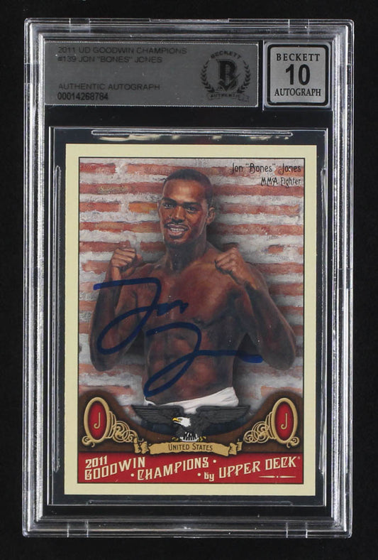 Jon "Bones" Jones Signed 2011 Upper Deck Goodwin Champions #139 - Autograph Graded Beckett (BGS) 10