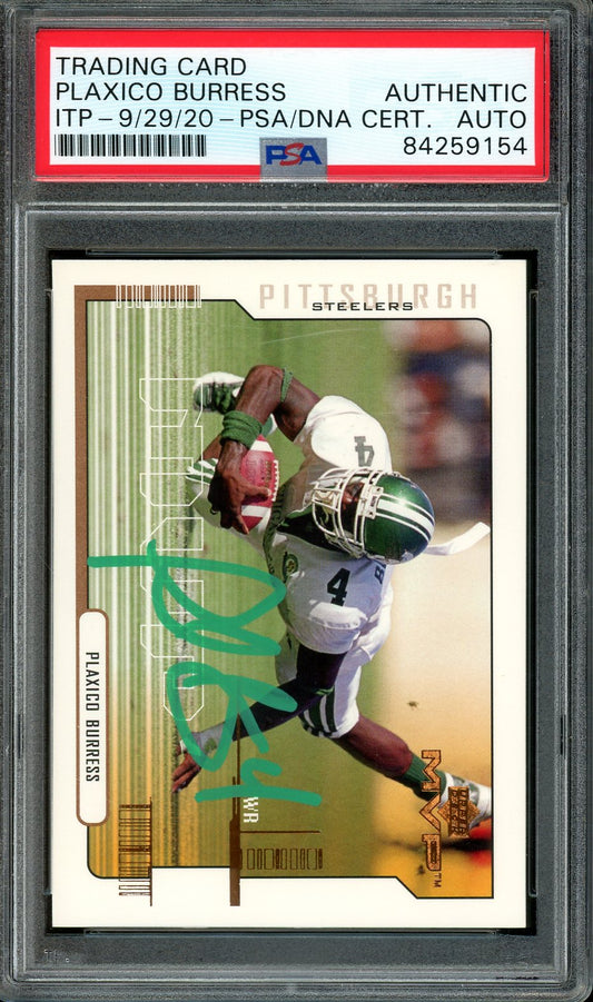 Plaxico Burress Signed 2000 Upper Deck MVP #193 (PSA/DNA ITP Encapsulated) - Rookie Card