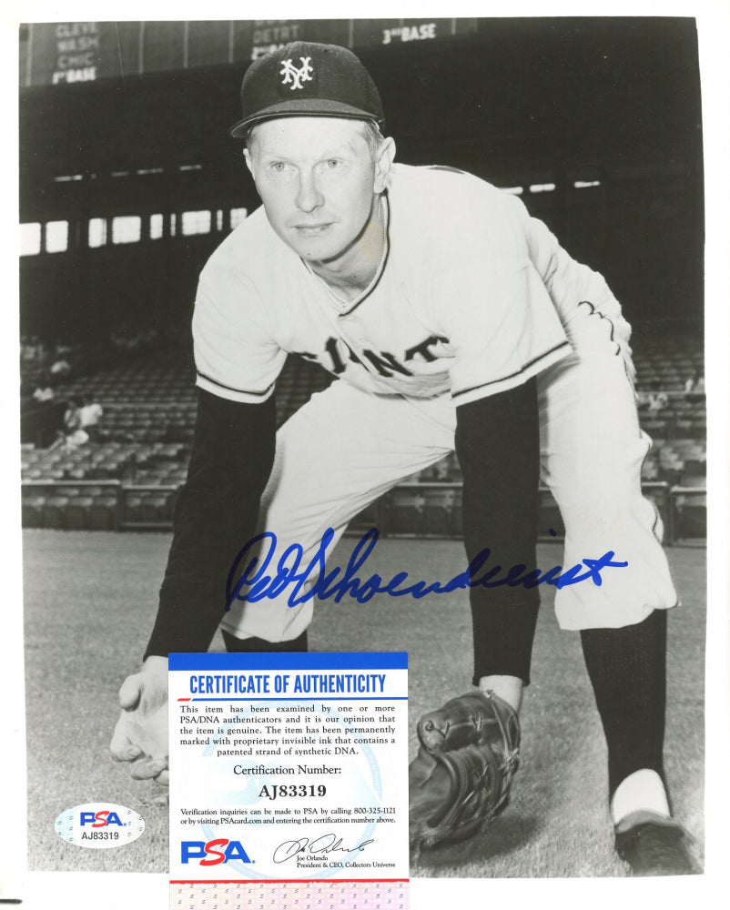 Red Schoendienst Signed Giants 8x10 Photo (PSA)