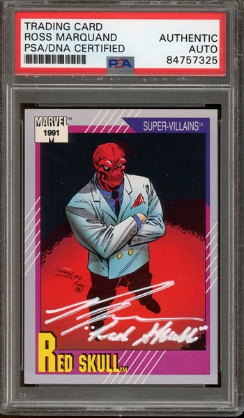 Ross Marquand Signed 1991 Marvel Super-Villains Red Skull Card #90- PSA Authentic