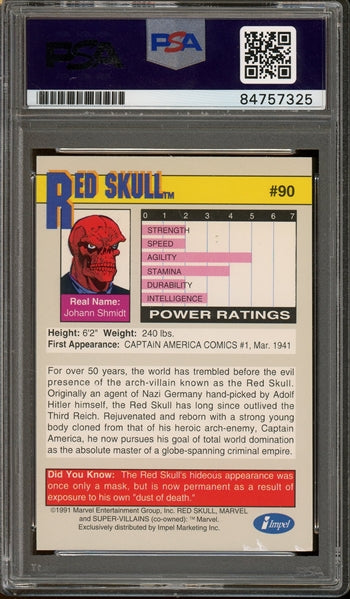 Ross Marquand Signed 1991 Marvel Super-Villains Red Skull Card #90- PSA Authentic