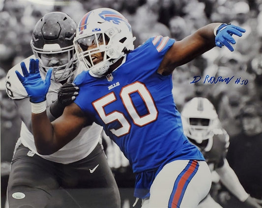 Gregory Rousseau Signed (JSA Signature Debut COA) Buffalo Bills 16x20 Photo