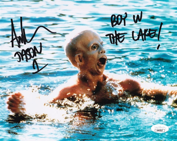 Ari Lehman "Boy in the Lake!" Signed (COA COA) Friday the 13th 8x10 Photo