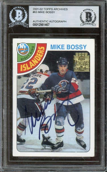 Mike Bossy Signed 2001 Topps Archives #63- BAS Authentic