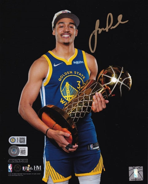 Jordan Poole Signed Golden State Warriors 8x10 Photo (Beckett Witness Certified & USA SM COA)