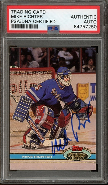 Mike Richter Signed 1991 Topps Stadium Club #92- PSA Authentic