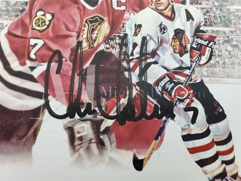 Chris Chelios Signed Blackhawks 8x10 Photo (Beckett Witness Certified)