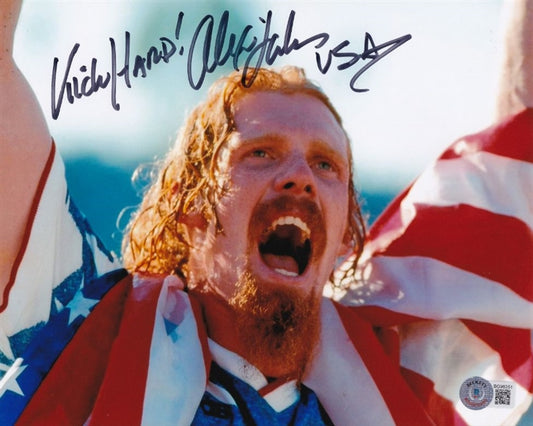 Alexi Lalas "Kick Hard" Signed (Beckett Cerified)Team USA 8x10 Photo