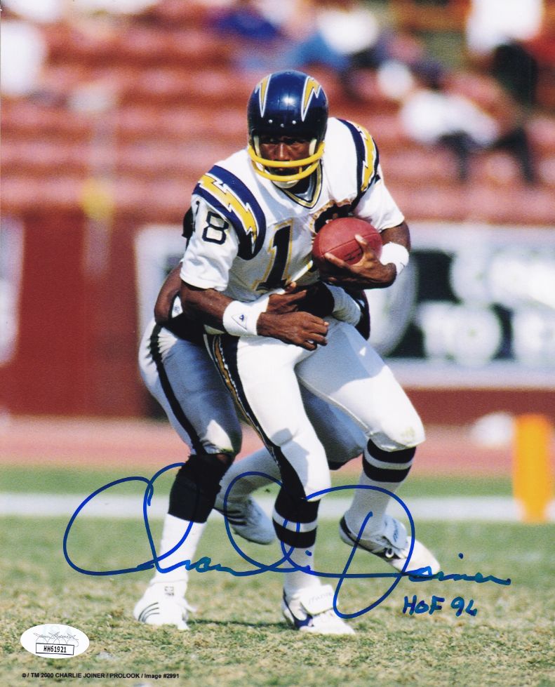 Charlie Joiner "HOF 96" Signed (JSA COA) San Diego Chargers 8x10 Photo