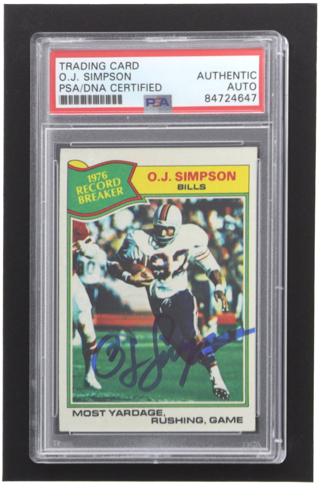 O.J. Simpson Signed 1977 Topps #453 RB (PSA)