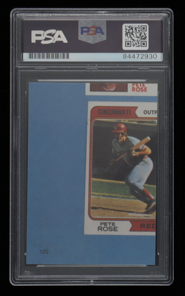 Pete Rose Signed 1985 Topps Rose #120 Scoreboard (PSA)