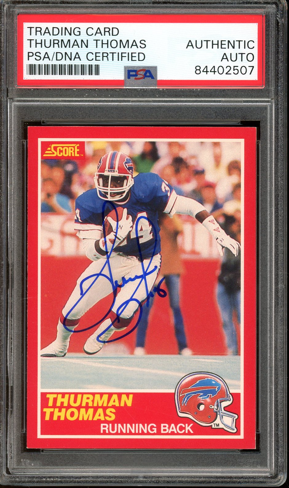 Thurman Thomas Signed 1989 Score #211- PSA/DNA Authentic - Rookie Card