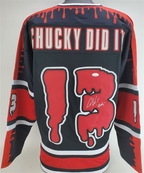 Alex Vincent "Andy" Signed (JSA) 'Chucky' Child's Play Custom Hockey Jersey (JSA Witness COA)