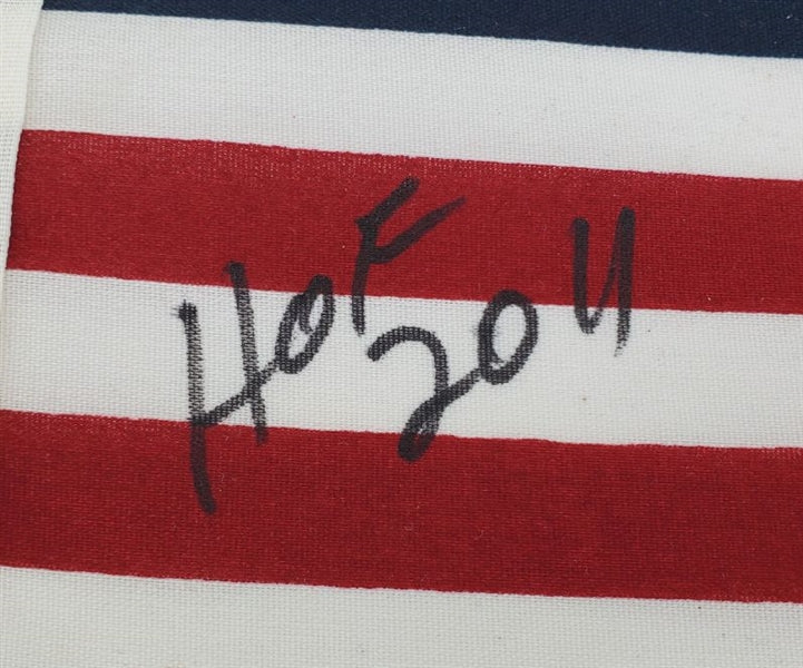 Hackshaw' Jim Duggan "HOF 2011" Signed (JSA) Mini American Flag (JSA Witness COA)