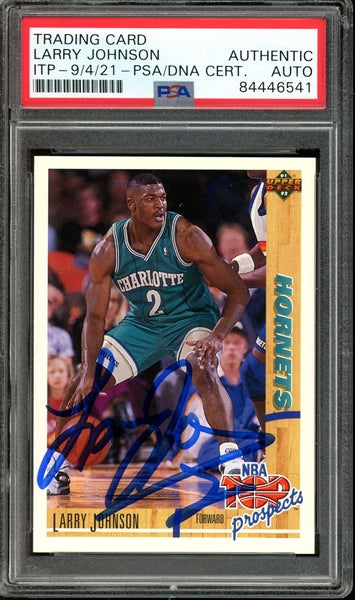 Larry Johnson Signed 1992-93 Upper Deck NBA Top Prospects - PSA/DNA ITP Certified Authentic - Rookie Card