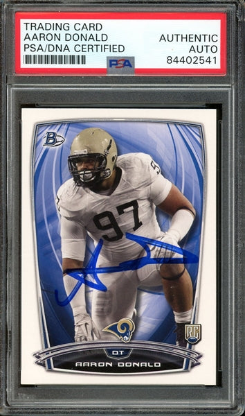 Aaron Donald Signed 2014 Bowman #78- PSA/DNA Authentic - Rookie Card