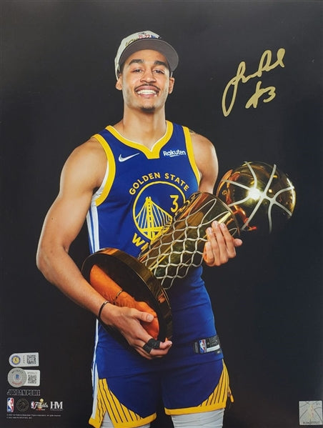 Jordan Poole Signed 11x14 Photo (Beckett Witness Certified & USA SM COA)