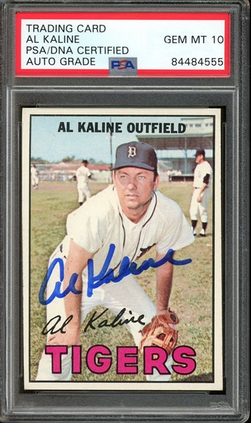 Al Kaline Tigers Signed 1967 Topps #30- Auto Graded Gem Mint 10 (PSA/DNA)