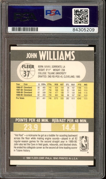 John Williams Signed 1990 Fleer Basketball Card #37- PSA/DNA Authentic