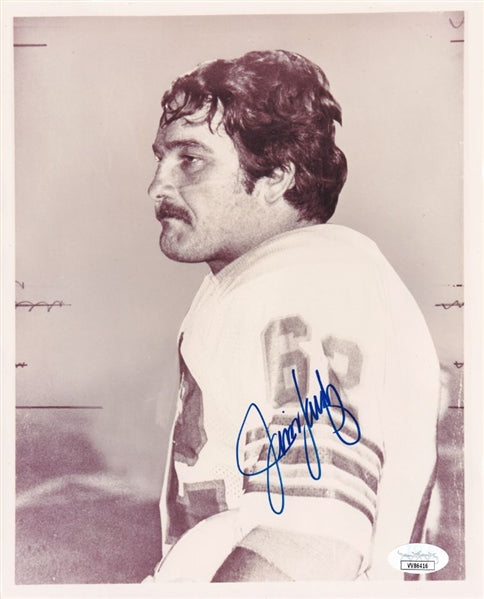 Jim Langer Signed Dolphins 8x10 Photo (JSA COA)