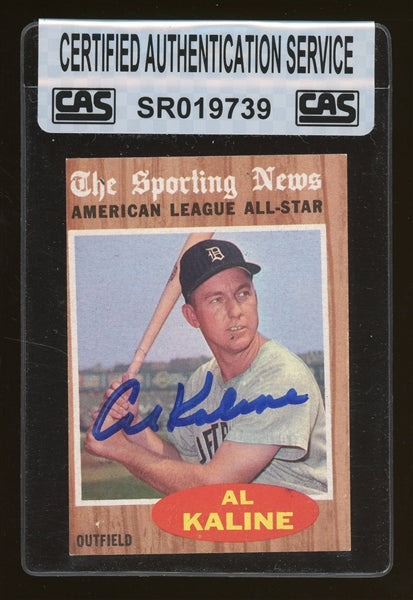 Al Kaline Signed 1962 Topps All-Star #470 (CAS Encapsulated)