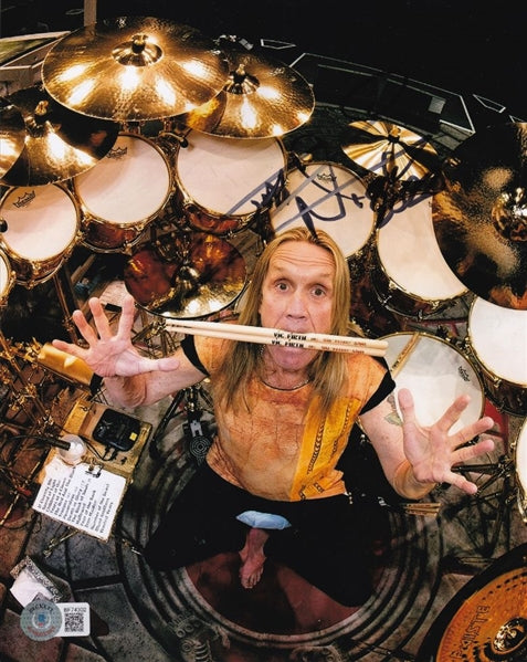 Nicko McBrain Signed Iron Maiden 8x10 Photo (Beckett Certified)