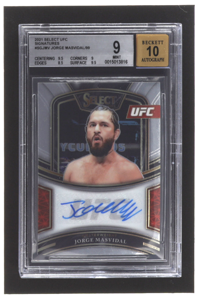 Jorge Masvidal 2021 Select UFC Signatures #SGJMV #51/99 (BGS 9) - Autograph Graded Beckett (BGS) 10