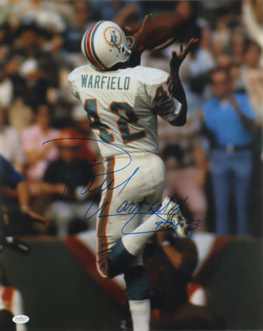 Paul Warfield Signed (JSA) Dolphins 16x20 Photo Inscribed "HOF 83"