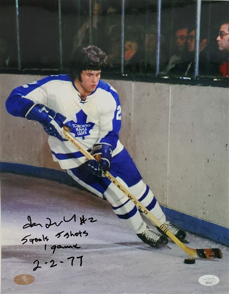 Ian Turnbull Signed (JSA COA) "5 Goals, 5 Shots, 1 Game - 2/2/77" - Toronto Maple Leafs 11x14 Photo