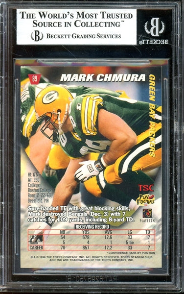 Mark Chmura Signed 1996 Stadium Club #89- BAS Authentic